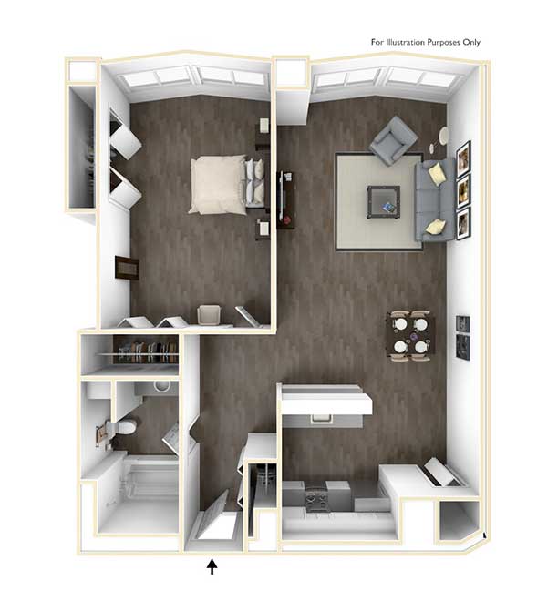 1BR/1BA – Quartz