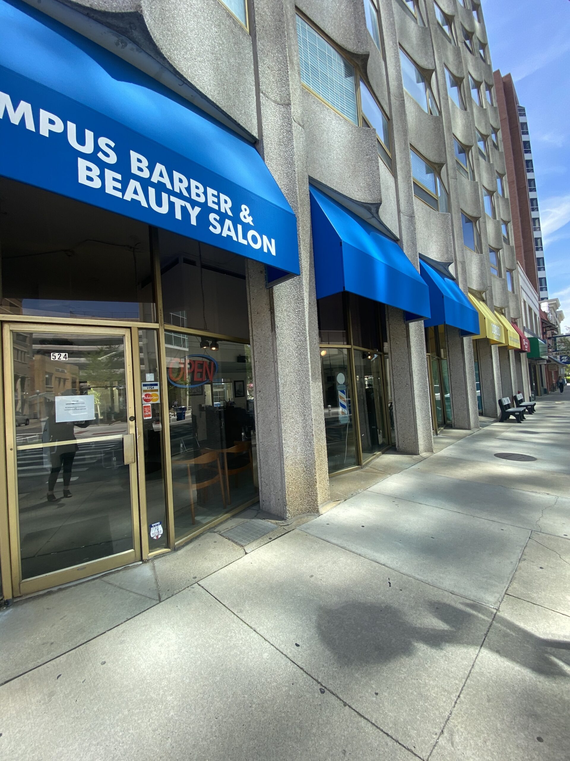 storefront entrance campus barber beauty salon scaled